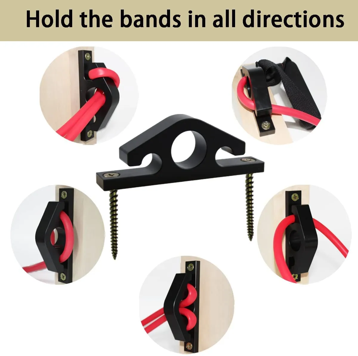2 Pcs Resistance Band Wall Anchors, Space Saving Wall Mount Clips for Home Gym Workouts for Strength Training, Fitness, and Physical Therapy Exercise 2