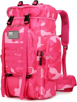 45L Hiking Backpack Camping Rucksack Molle Military Backpack for Outdoor Traveling (Rose Camo)