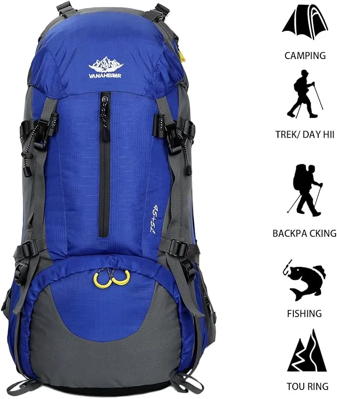 50L Hiking Backpack Men Camping Backpack with rain cover 45l 5l Lightweight Backpacking Backpack Travel Backpack