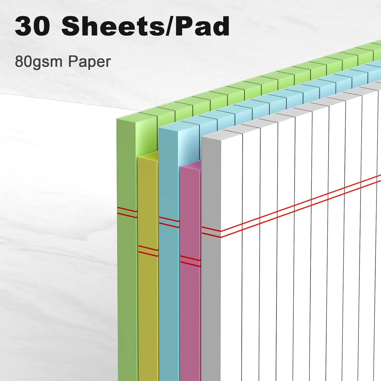 5pcs Small Note Pad 5x8 Notebook College Ruled Color Legal Pads Paper Notepads 5 Pack Study Back Writing Pads 5 x 8 Legal Pads Perforated Narrow Ruled Pads of Paper (Multicolor)