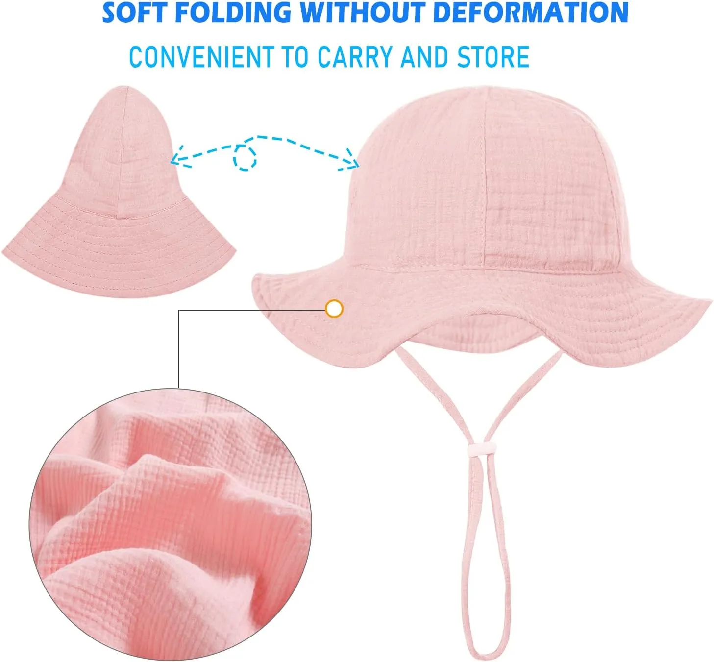 Baby Sun Hat Toddler Infant Cap Kid Beach Hats Swimsuit with UPF 50  Protective Sunscreen Newborn Bucket Hat for Boys Girls