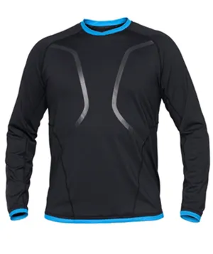 Bare Men's LONG Sleeve Black Watershirt Rash Guard with 50  SPF UV Protection