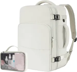 Beraliy Travel Backpack, Carry-on Backpack Airline Approved, Personal Item Bag for Women Men, Hiking Backpack, Business Work Gym Daypack Weekender Bag, Beige