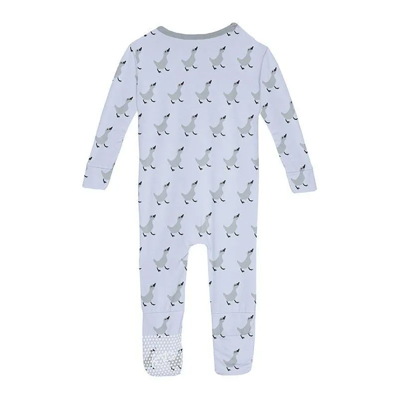 Boy's Print Bamboo Convertible Sleeper with Zipper - Dew Ugly Duckling