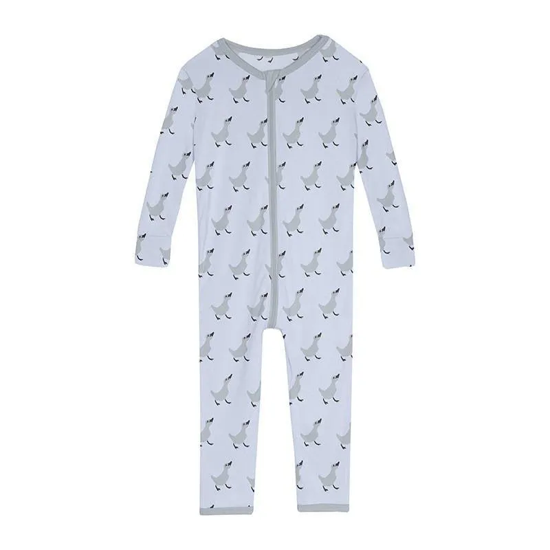 Boy's Print Bamboo Convertible Sleeper with Zipper - Dew Ugly Duckling