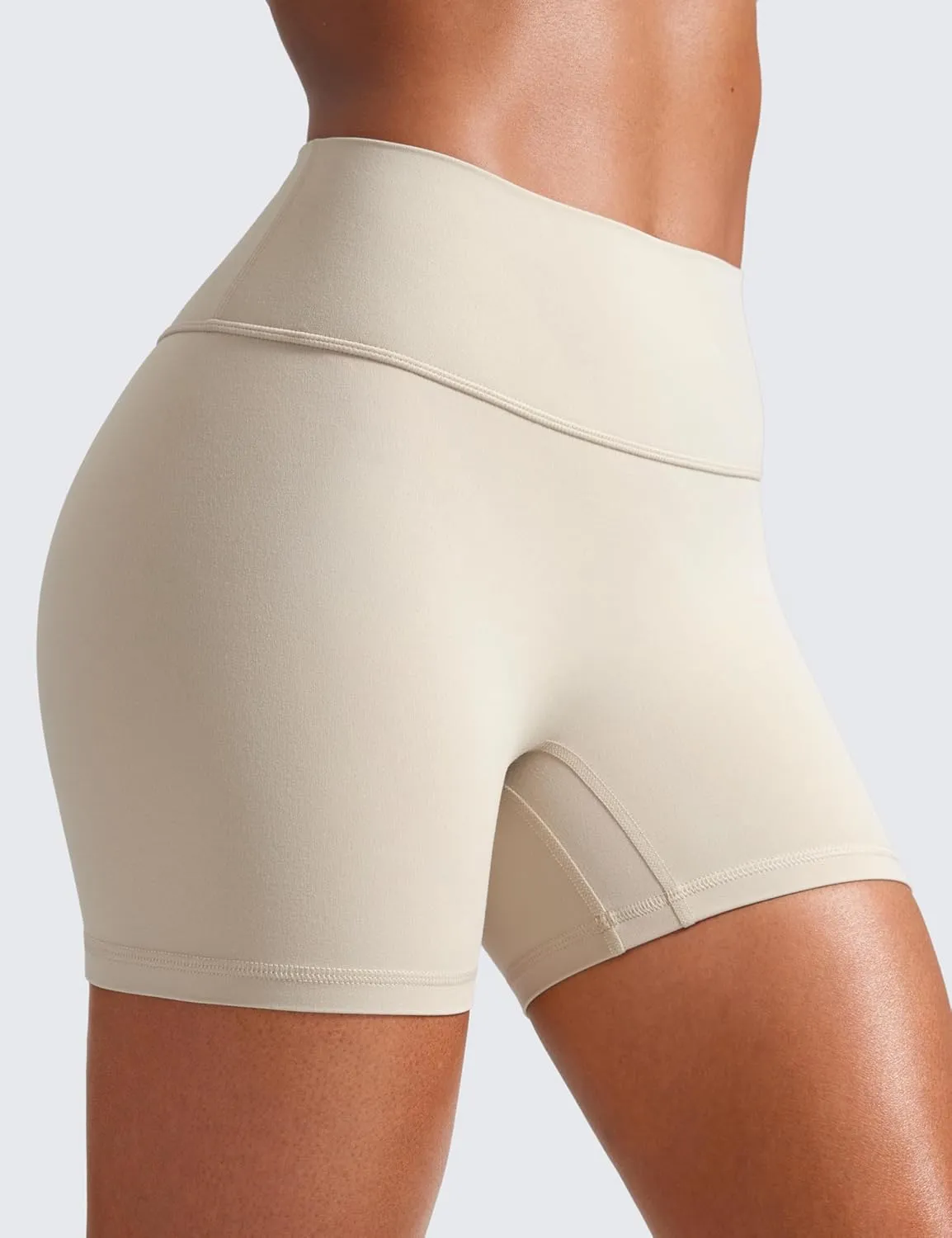 CRZ YOGA Secretsculpt Womens Butterlift High Waist Scrunch Butt Biker Shorts 4 Inches - No Front Seam Workout Gym Booty