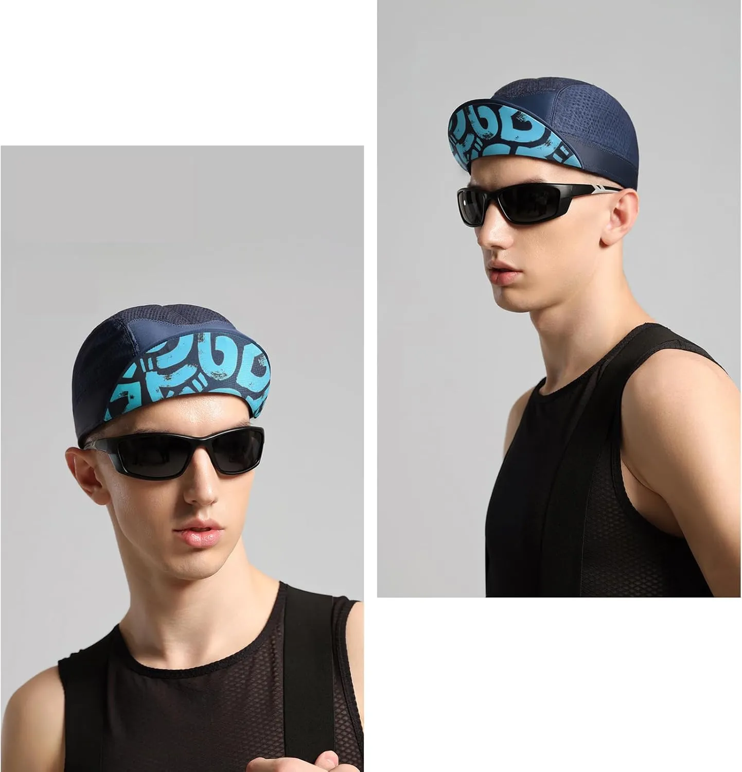 Cycling Cap Cooling Cycling Hat with Sun Visor Sun Protection Skull Cap for Men Women Under Helmet