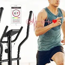 Elliptical Exercise Machine with APP, Heavy-Duty Elliptical Cross Trainer for Home Use, 10-Level Resistance, Max User Weight 390