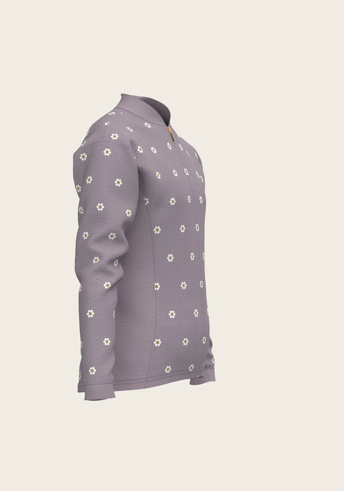 Espoir Equestrian Mosaic Daises in Lavender Children's Long Sleeve Shirt