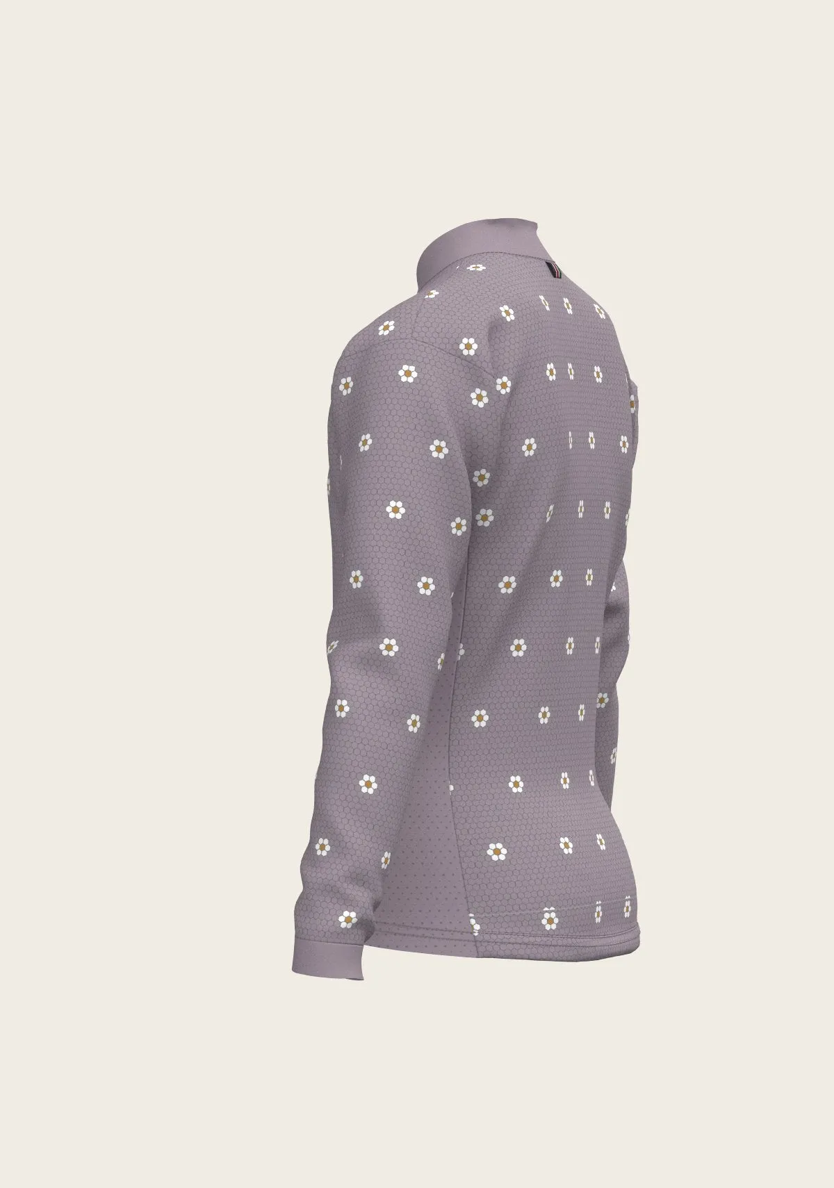 Espoir Equestrian Mosaic Daises in Lavender Children's Long Sleeve Shirt