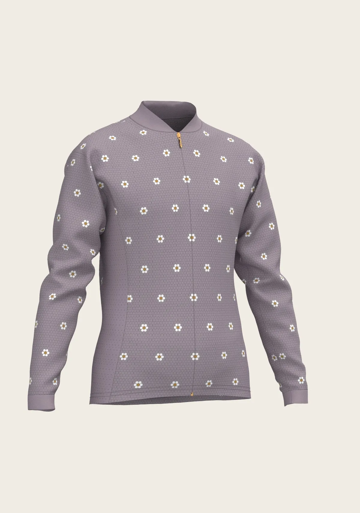 Espoir Equestrian Mosaic Daises in Lavender Children's Long Sleeve Shirt