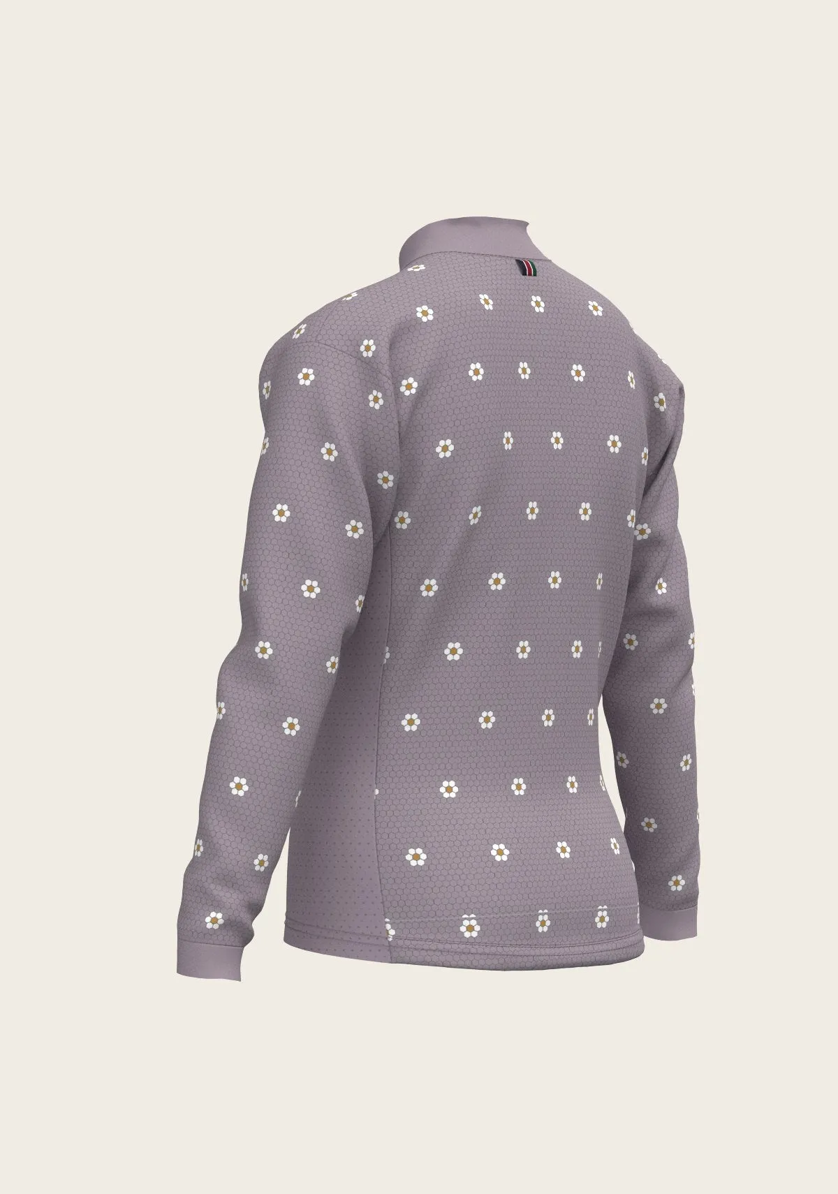Espoir Equestrian Mosaic Daises in Lavender Children's Long Sleeve Shirt