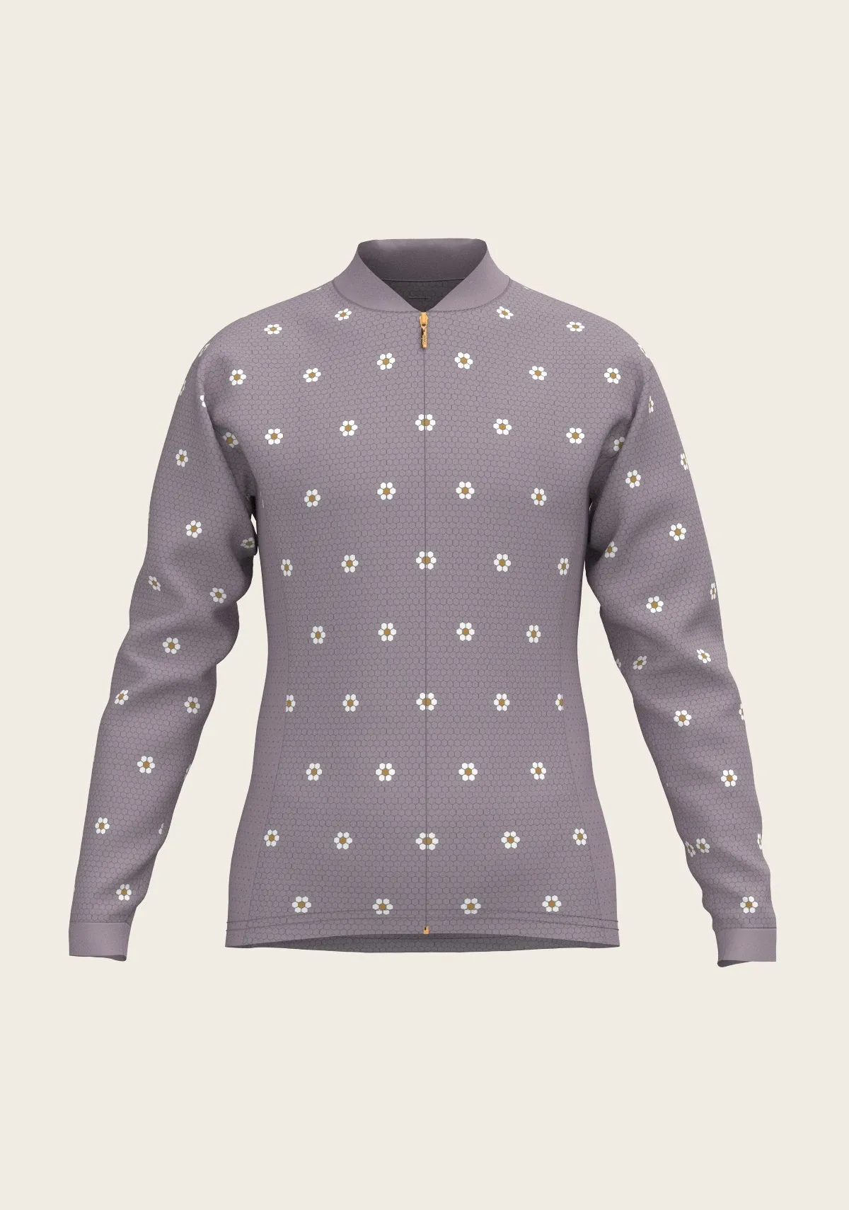 Espoir Equestrian Mosaic Daises in Lavender Children's Long Sleeve Shirt