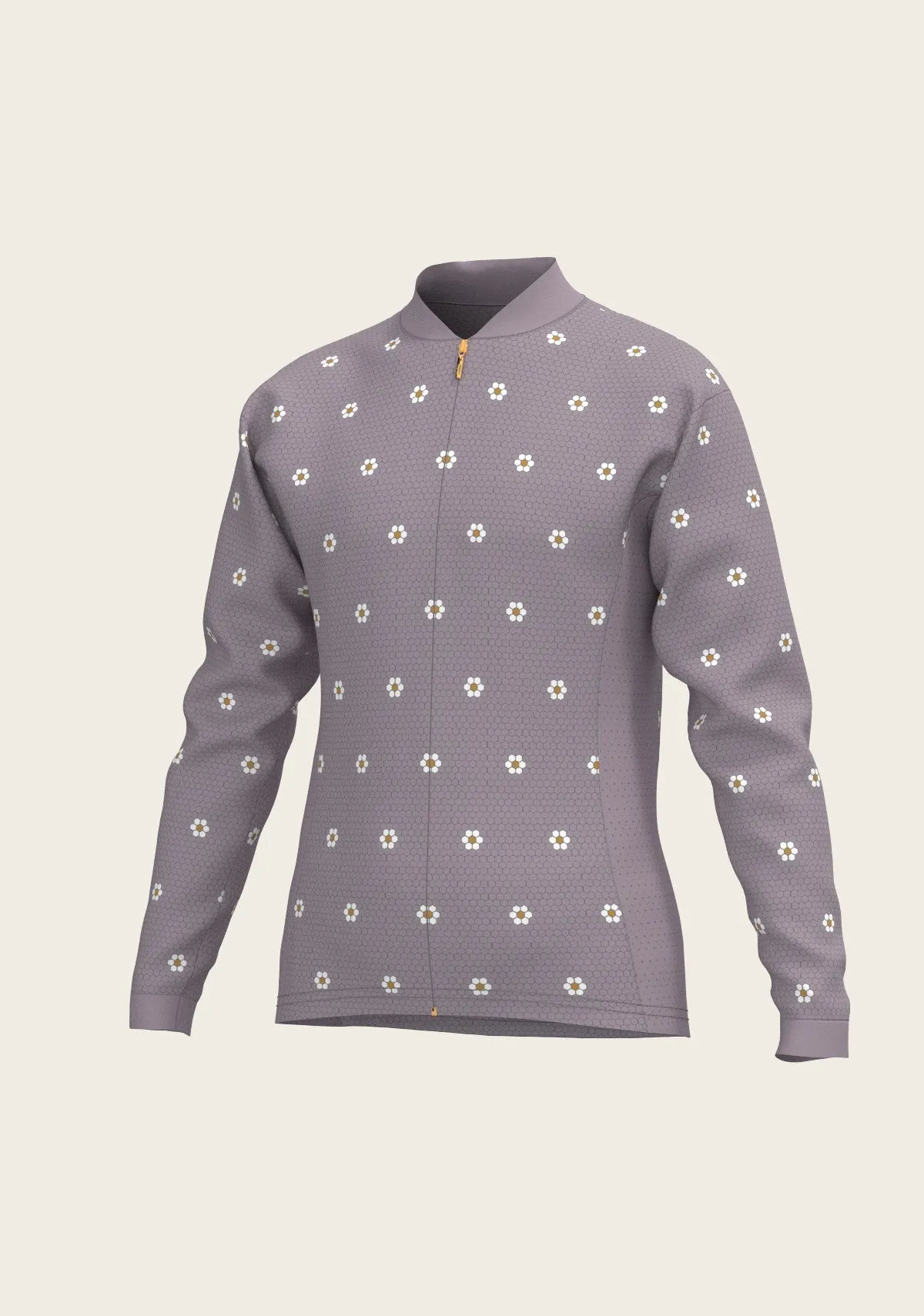 Espoir Equestrian Mosaic Daises in Lavender Children's Long Sleeve Shirt