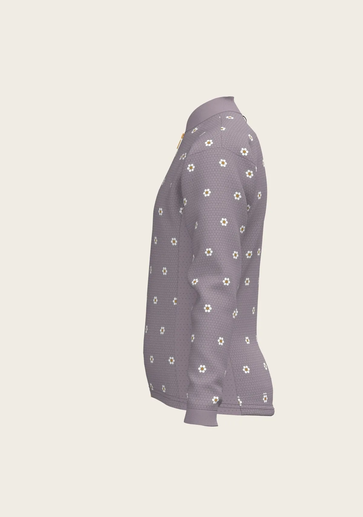 Espoir Equestrian Mosaic Daises in Lavender Children's Long Sleeve Shirt