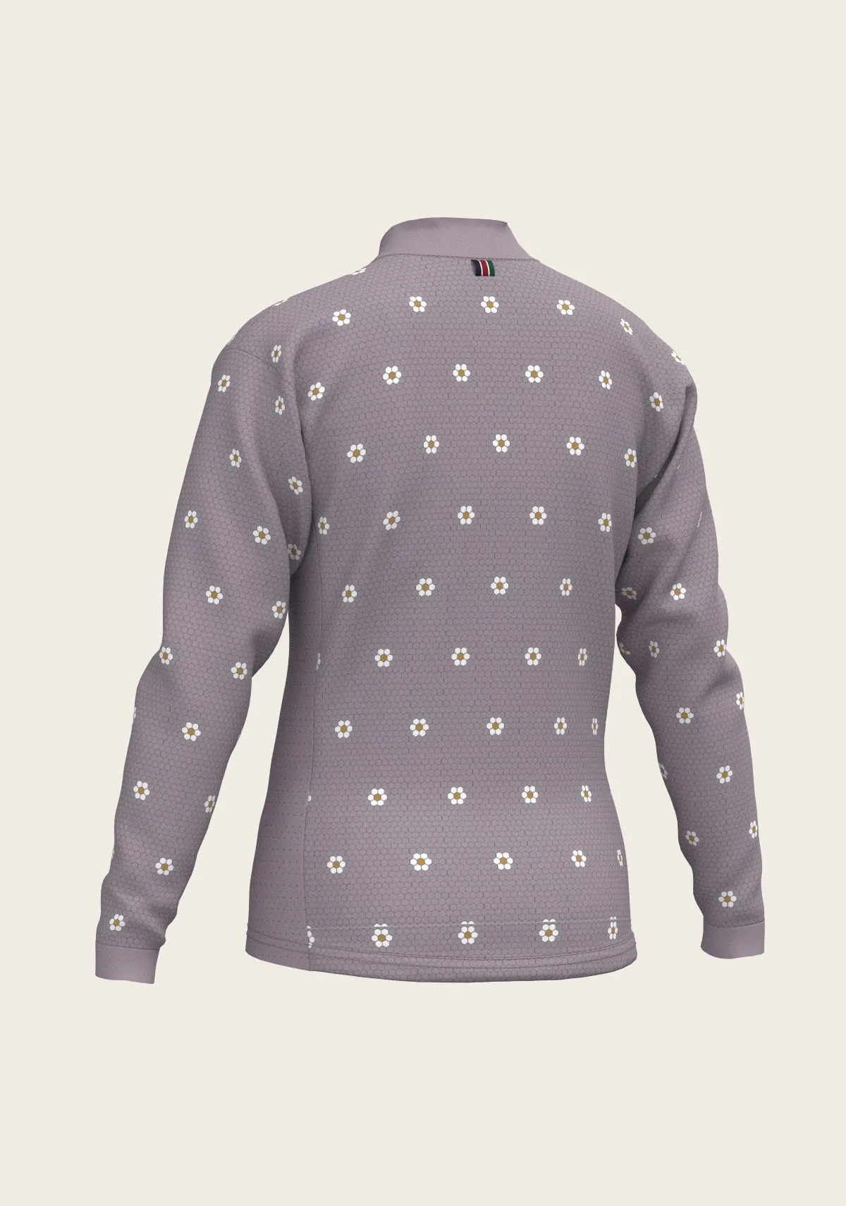 Espoir Equestrian Mosaic Daises in Lavender Children's Long Sleeve Shirt