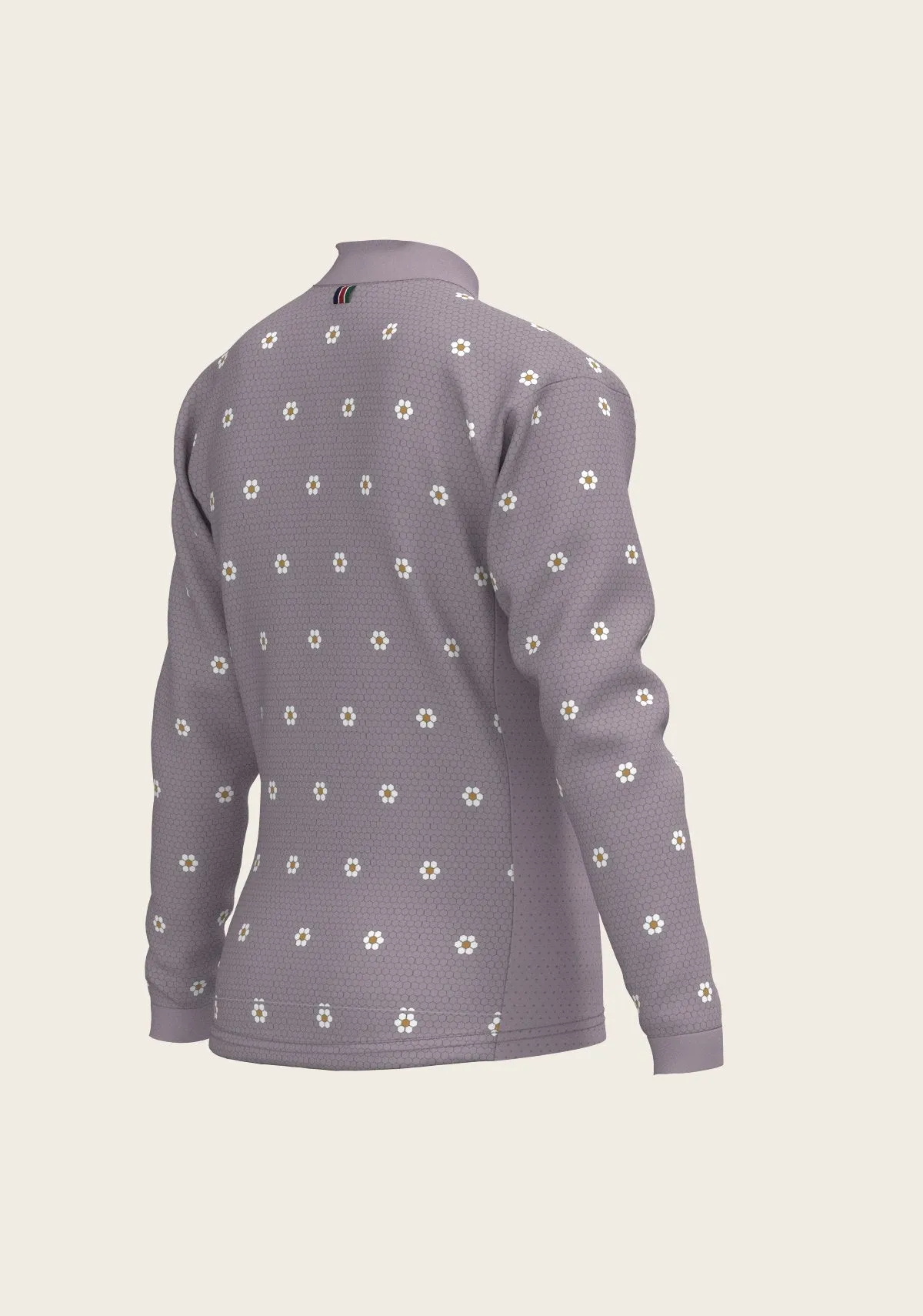 Espoir Equestrian Mosaic Daises in Lavender Children's Long Sleeve Shirt