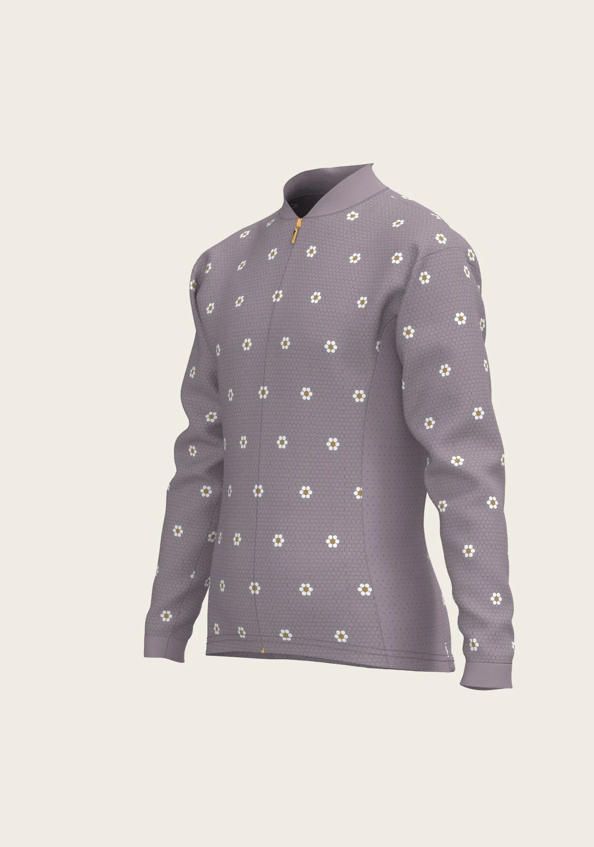 Espoir Equestrian Mosaic Daises in Lavender Children's Long Sleeve Shirt