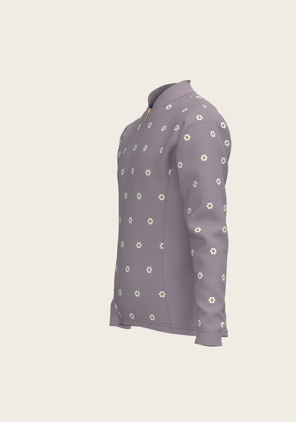 Espoir Equestrian Mosaic Daises in Lavender Children's Long Sleeve Shirt