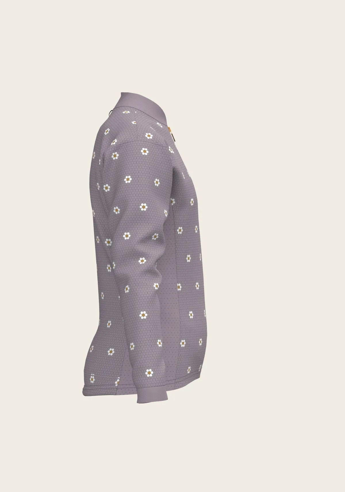 Espoir Equestrian Mosaic Daises in Lavender Children's Long Sleeve Shirt