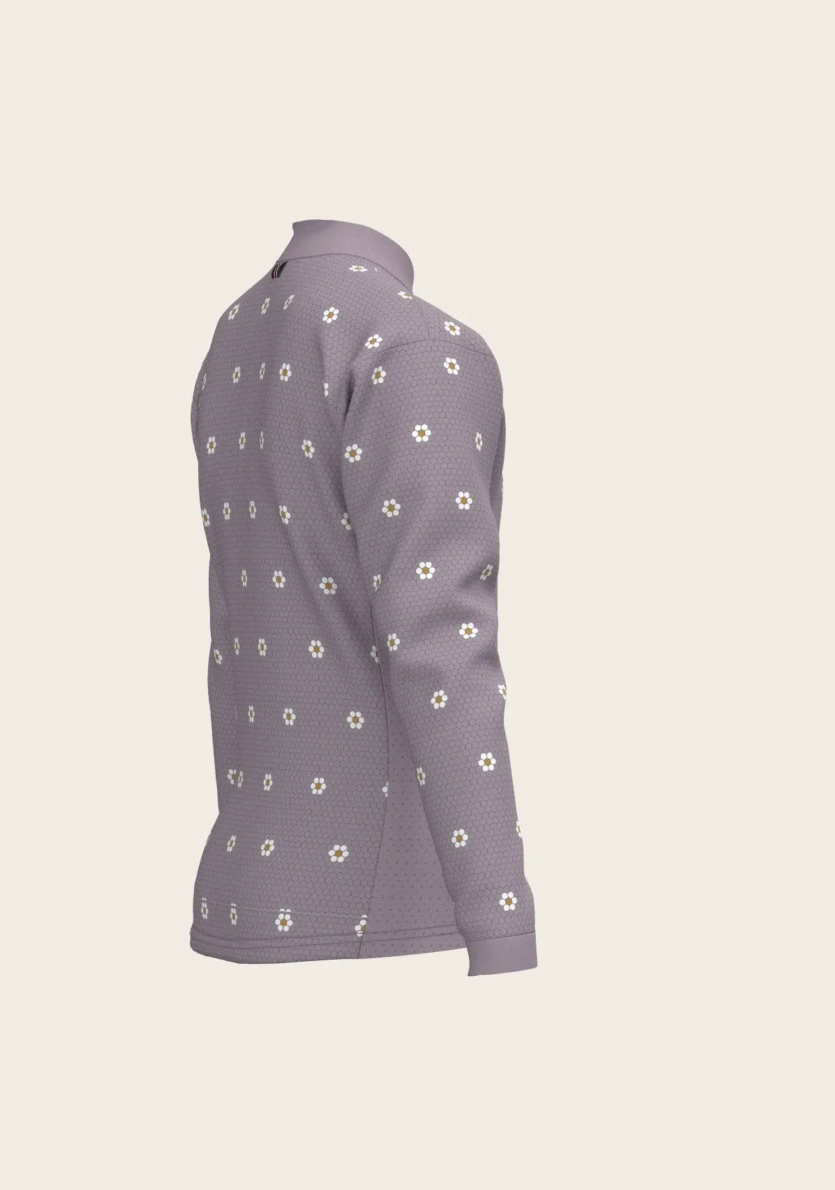 Espoir Equestrian Mosaic Daises in Lavender Children's Long Sleeve Shirt