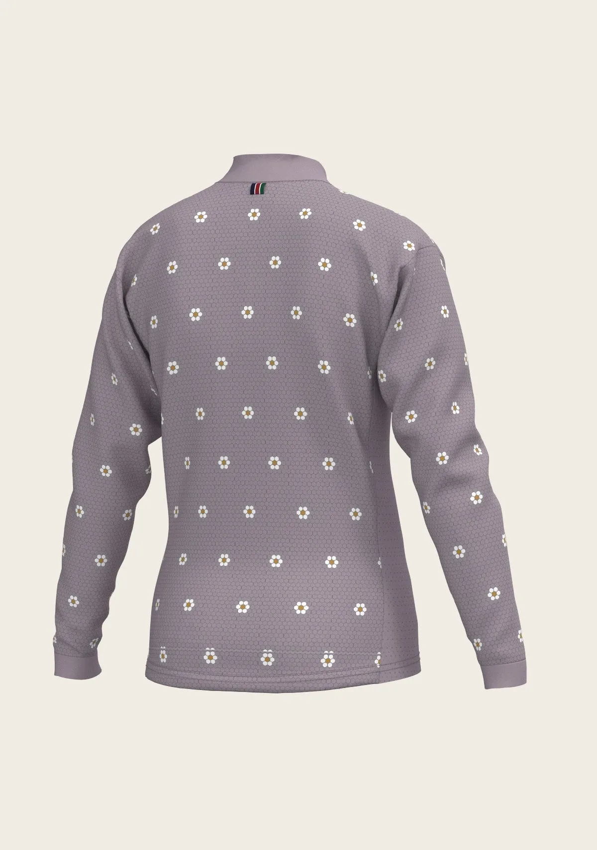 Espoir Equestrian Mosaic Daises in Lavender Children's Long Sleeve Shirt