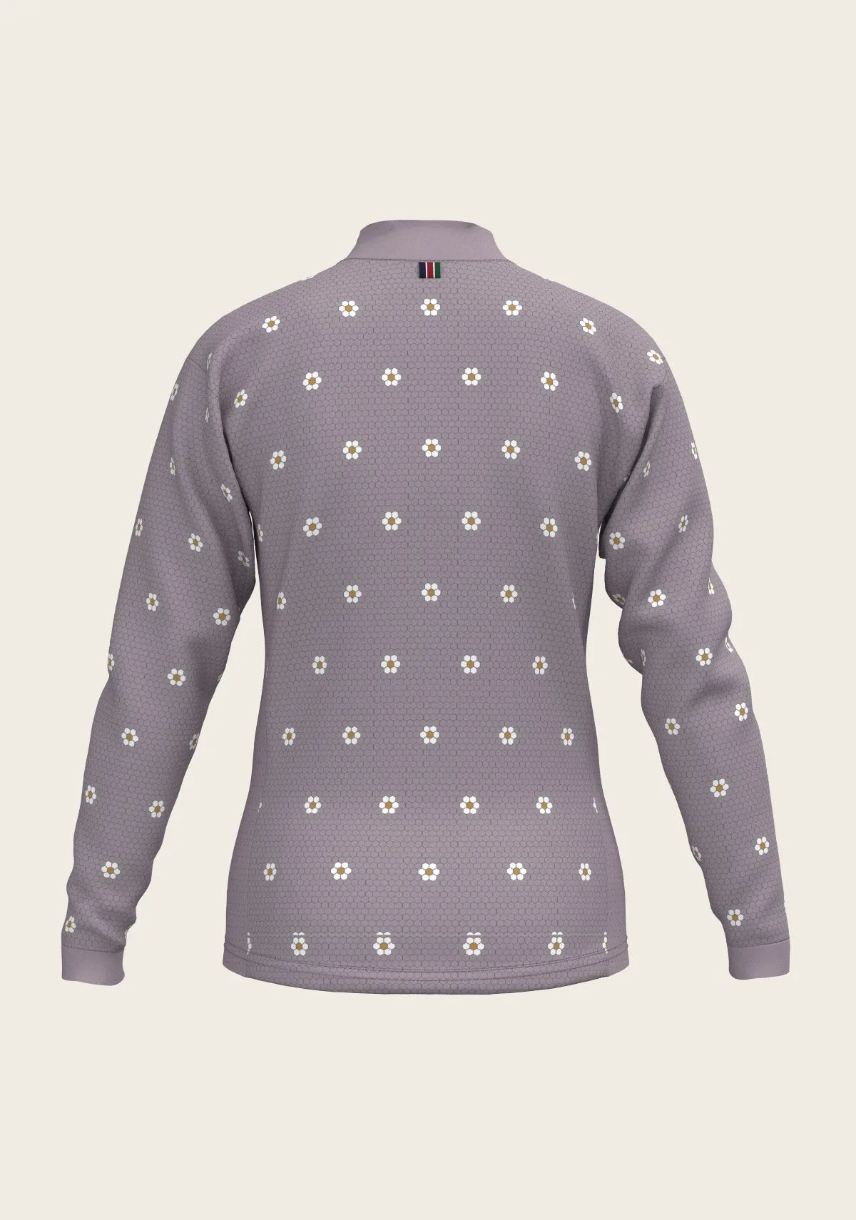 Espoir Equestrian Mosaic Daises in Lavender Children's Long Sleeve Shirt
