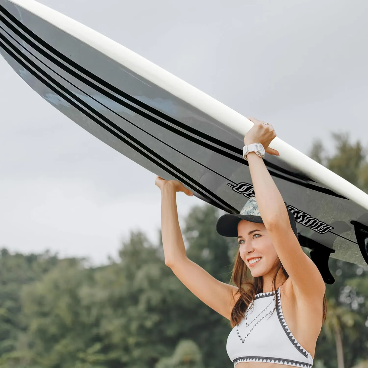 FLOWBOARD Surfboard Softboard Foam - Include (3) Fins 6 Foot Leash and (2) Wood Stringers Inside Board Availalable in 6' and 7' Short Board and 8' Longboard