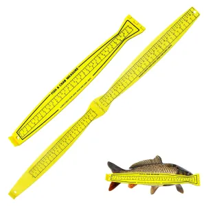 Foldable Fish Measuring Board 32 Inch Lightweight Bump Board - Dual Sided Fishing Ruler for Crabs and Fish, Portable Kayak/Boat Measuring Tool (Yellow)