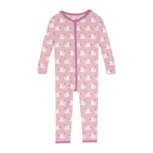 Girl's Print Bamboo Convertible Sleeper with Zipper - Cake Pop Swan Princess