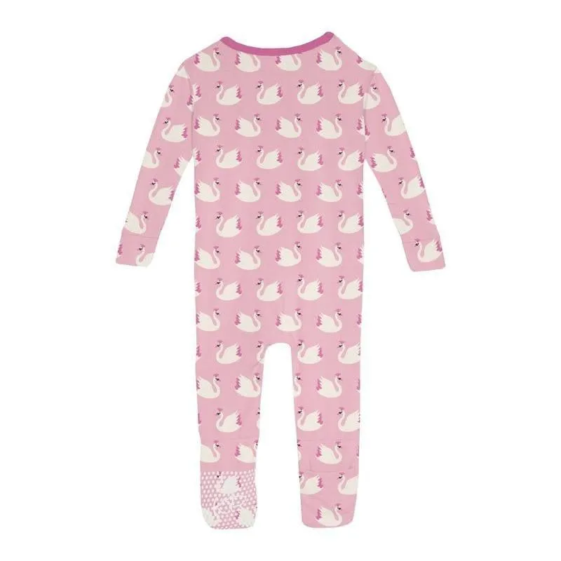 Girl's Print Bamboo Convertible Sleeper with Zipper - Cake Pop Swan Princess