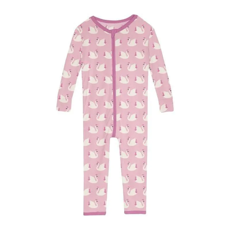 Girl's Print Bamboo Convertible Sleeper with Zipper - Cake Pop Swan Princess