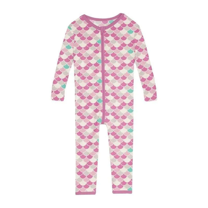 Girl's Print Bamboo Convertible Sleeper with Zipper - Tulip Scales