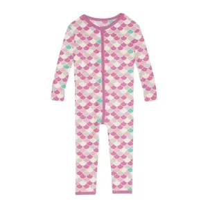 Girl's Print Bamboo Convertible Sleeper with Zipper - Tulip Scales