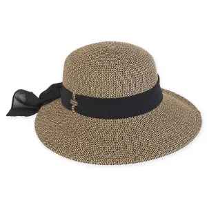 Large Women's Hats: Asymmetrical Brim Sun Hat with Sash - Sun 'N' Sand Hats