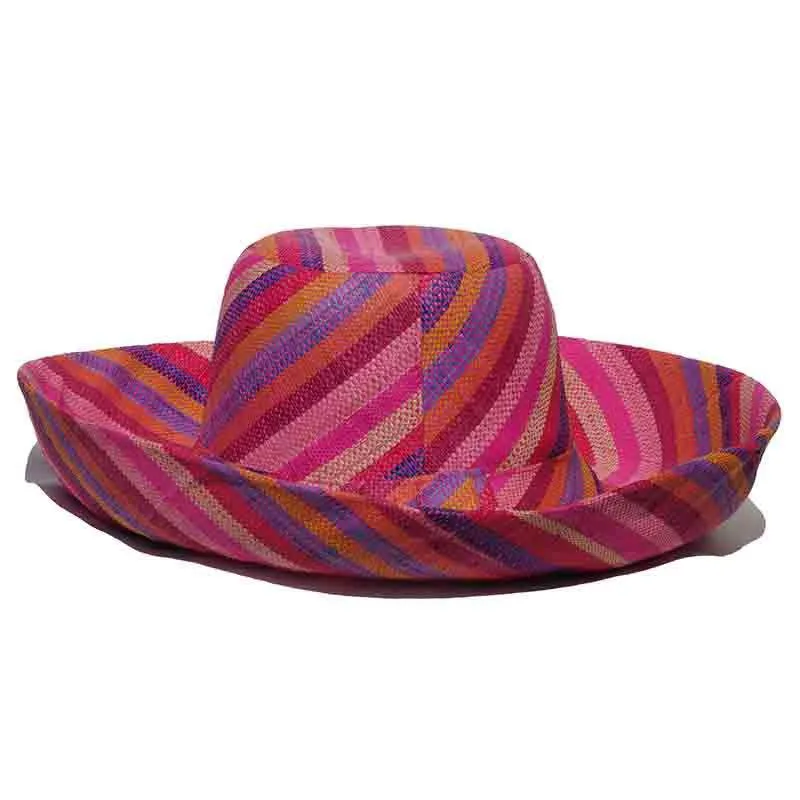 Madagascar Raffia Large Brim Multicolor Beach Hat