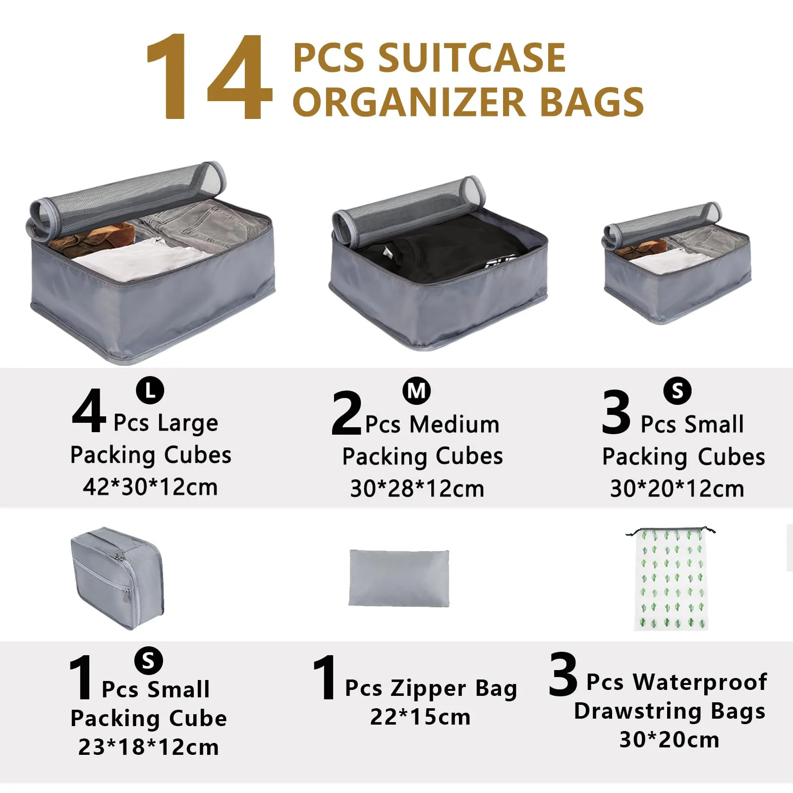 Packing Cubes Suitcase Organizer Suitable for Family Travel, Travel Set for Family Storage, Zip