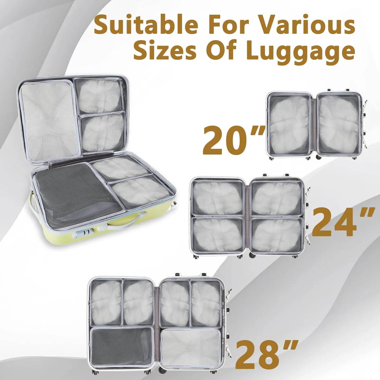 Packing Cubes Suitcase Organizer Suitable for Family Travel, Travel Set for Family Storage, Zip