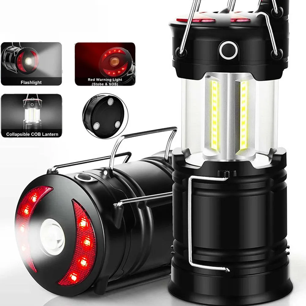 Portable Rechargeable Camping Lantern Flashlight with 4 Modes and Two-Way Hook for Working, Camping, and Hiking