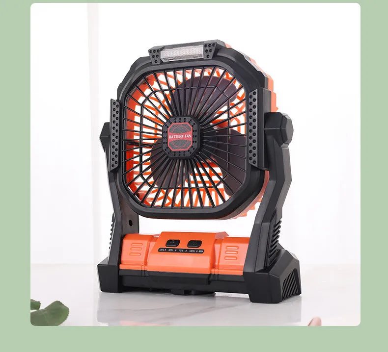 Portable Rechargeable Mobile Phone Mute LED Light Camping Fan
