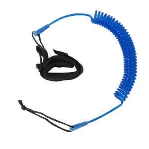 Premium 10FT Powerful Coiled SUP Leash with 5mm Urethane Cord, Surfboard Leash Sup Leg Rope Strap Stand Up Paddleboard Leash - Blue