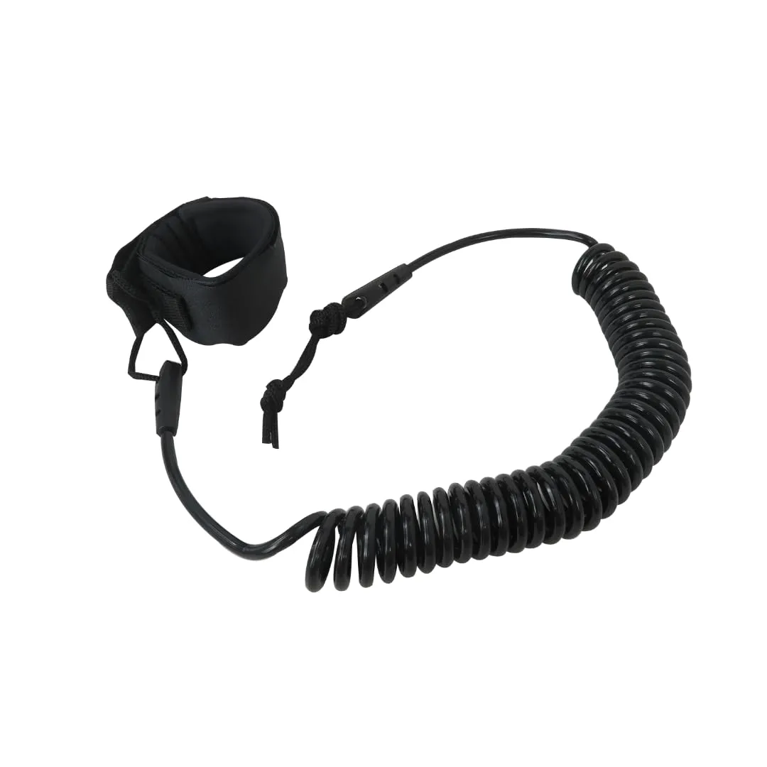 Premium Coiled SUP Leash 10 FT Surfboard Leash Sup Leg Rope Strap Stand Up Paddleboard Leash - Black