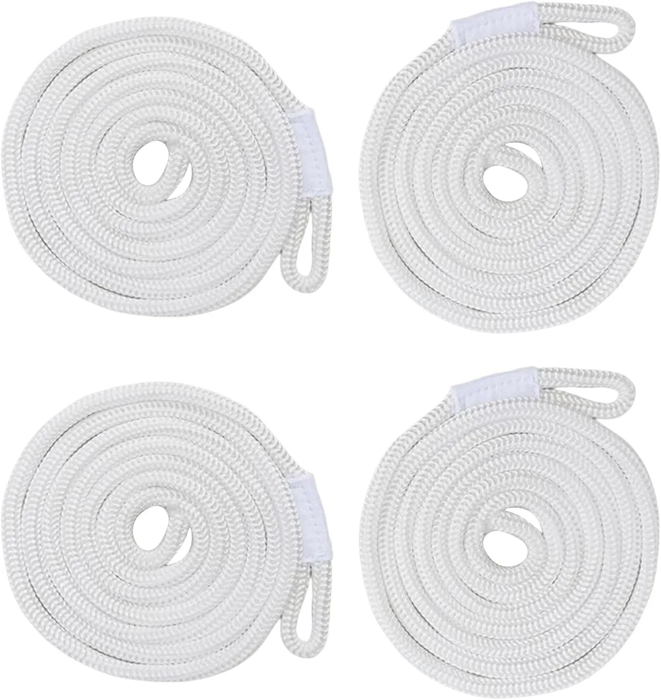 Premium Marine Boat Ropes Set for Docking and Mooring, White