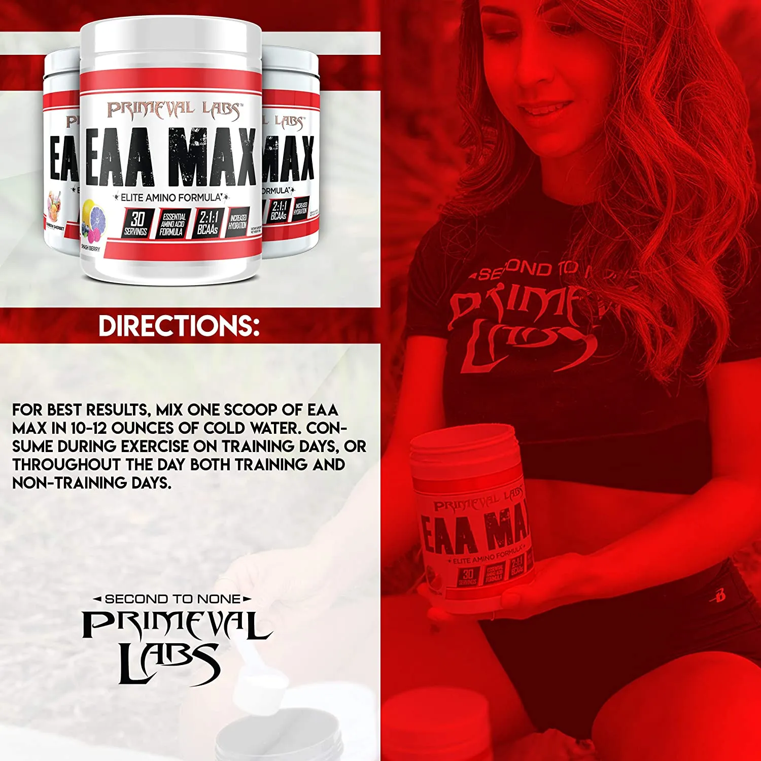 Primeval Labs EAA Max Energy To Build Muscle, Boost Energy, Support Digestive System, 30 Servings