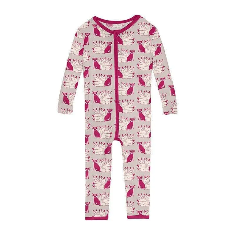 Print Bamboo Convertible Sleeper with Zipper - Latte Kitsune