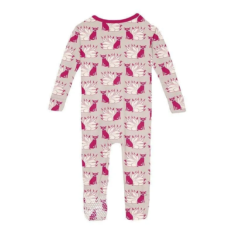 Print Bamboo Convertible Sleeper with Zipper - Latte Kitsune