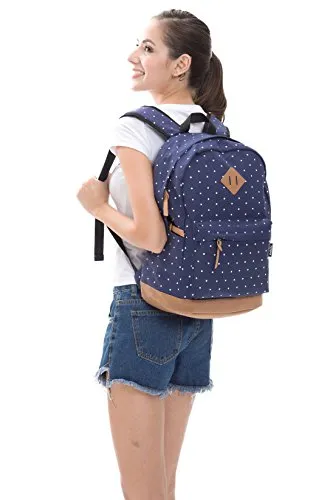 Samgoo Unisex Packable Lightweight Canvas College Backpacks Travel Hiking Laptop Backpack