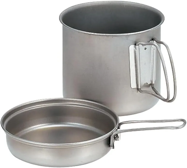 Snow Peak Trek Series Backpacking/Camping Cookware Sets, Trek 1400 Pot & Pan, 47.3 fl oz