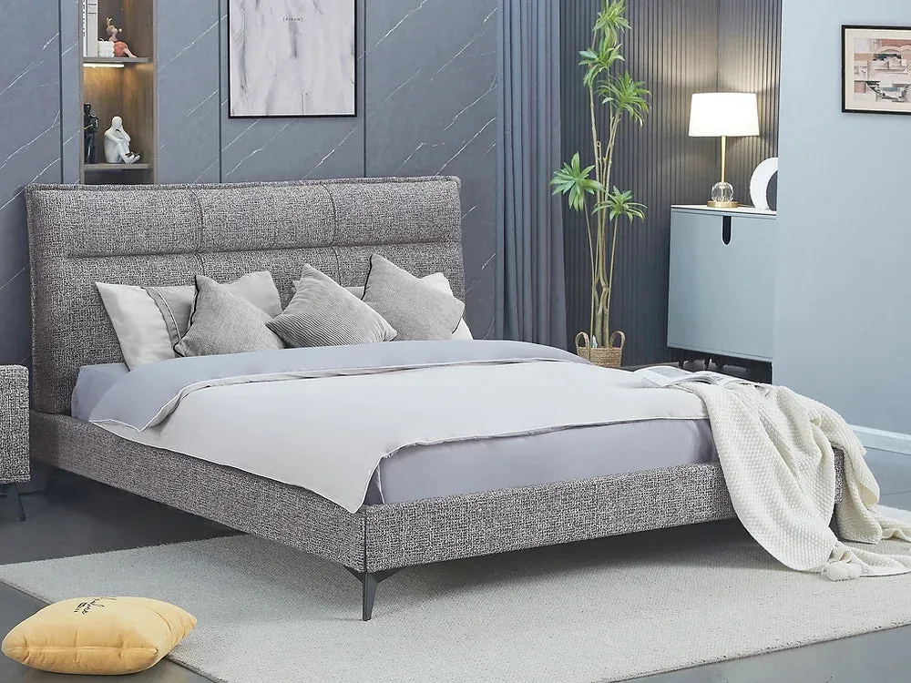 Soft Grey High Density Foam Fabric Platform Bed - Queen or King- Model 5935