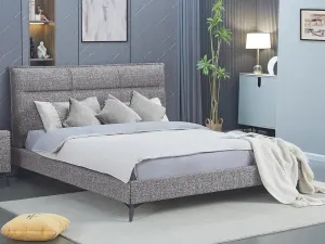 Soft Grey High Density Foam Fabric Platform Bed - Queen or King- Model 5935